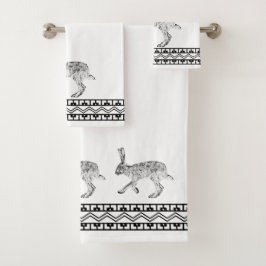 Conjunto De Toalhas Coelho-do-sudoeste da Jackbit e Montanhas Geométri