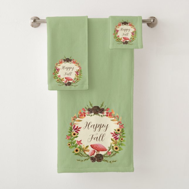 Conjunto De Toalhas Cogumelo e girassóis com texto personalizável  (Insitu)