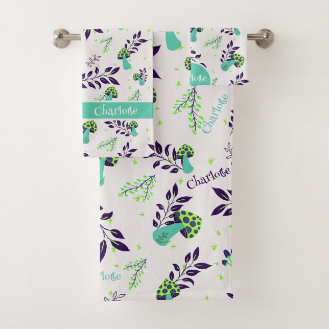 Conjunto De Toalhas Cogumelos e Jardins Cachorros Bonitos Branco (Insitu)