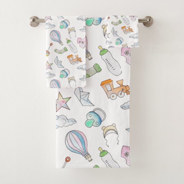 Conjunto De Toalhas Coisas De Bebê Divertidas (Insitu)