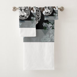 Conjunto De Toalhas Colagem da safra Retro com rendas e flores