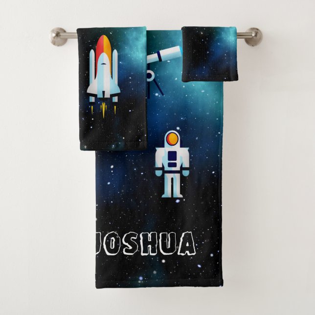 Conjunto De Toalhas Colagem de Astronautas Divertidos Personalizada (Insitu)