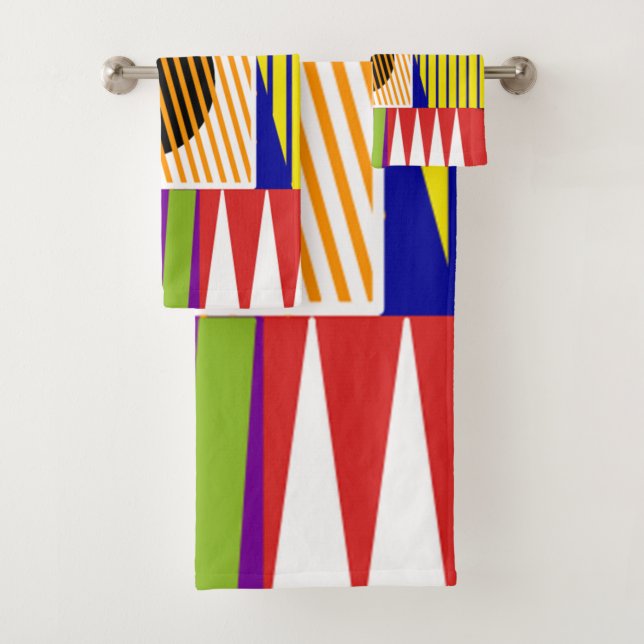 Conjunto De Toalhas Colagem de Formas Bauhaus (Insitu)