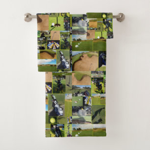 Conjunto De Toalhas Colagem De Fotos De Golfe,