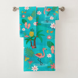 Conjunto De Toalhas Colagem Tropical