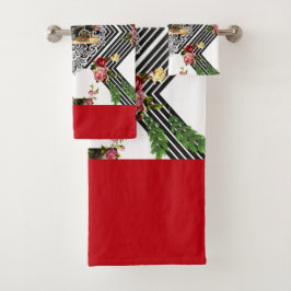 Conjunto De Toalhas Colagem Vintage Retro com rendas e flores