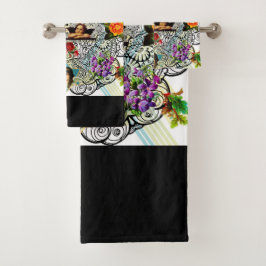 Conjunto De Toalhas Colagem Vintage Retro com rendas e flores