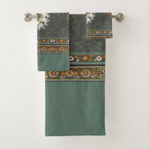 Conjunto De Toalhas Colagem Vintage Retro com rendas e flores