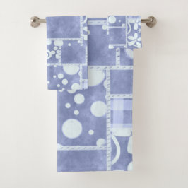 Conjunto De Toalhas Colcha Louca Padrão Floral Xadrez Azul
