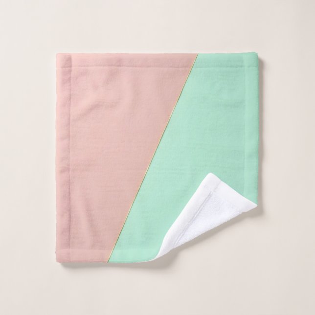 Conjunto De Toalhas Coleção Absracta Tendência Rosa Bege Tom Verde Men (Pano de lavar)