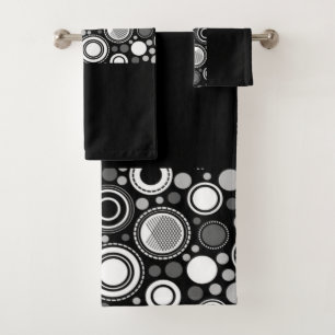 Conjunto De Toalhas Coleção Burton Family Black Cinza White