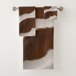 Conjunto De Toalhas Coleção de Couro de Vaca Falso Elegante Luxuoso Mo