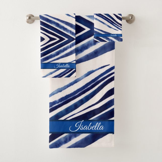 Conjunto De Toalhas Coleção de faixas populares de barcos azuis Marinh (Insitu)