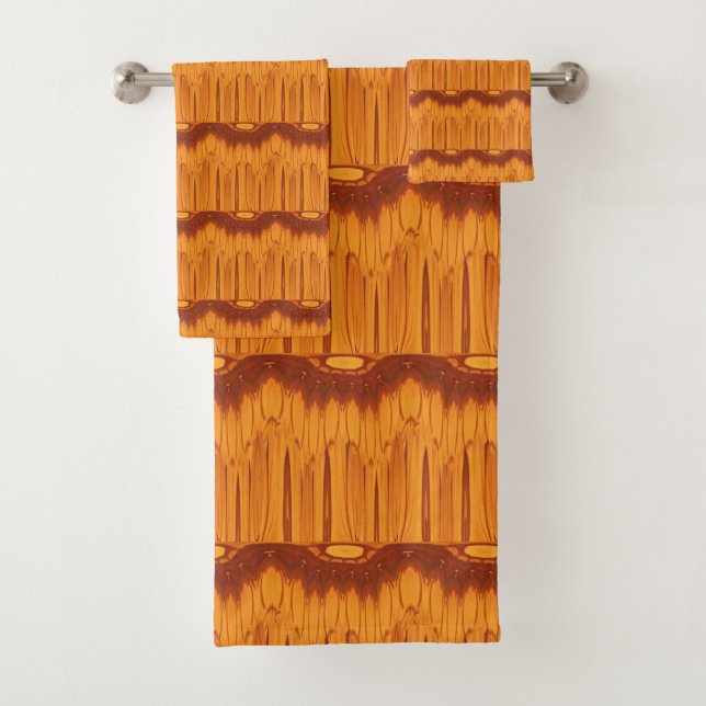 Conjunto De Toalhas Coleção de Padrão Laranja / Castanho #25 (Insitu)