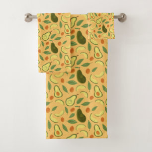 Conjunto De Toalhas Coleção de padrões da cesta de fruta - Avocado
