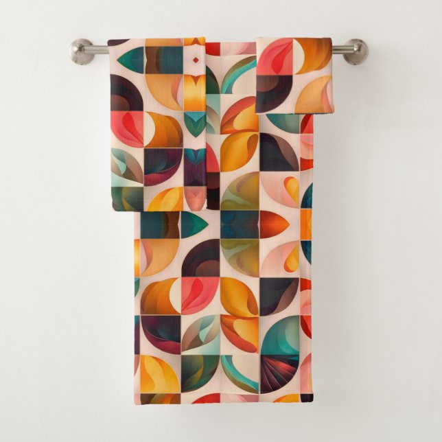 Conjunto De Toalhas Coleção de Pares Populares Retro-abstrato (Insitu)