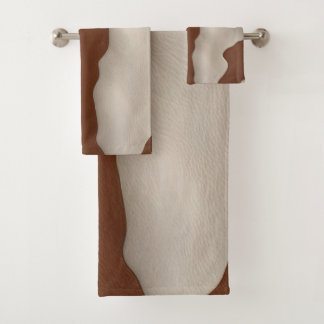 Conjunto De Toalhas Coleção Elegante Luxuosa Tendência de Couro de Vac