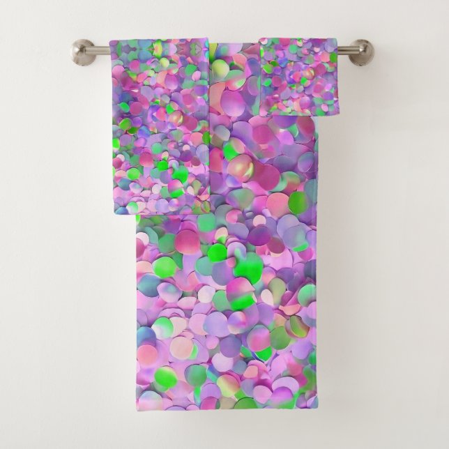 Conjunto De Toalhas Coleção Holográfica Moderna da Opal da Glitter (Insitu)