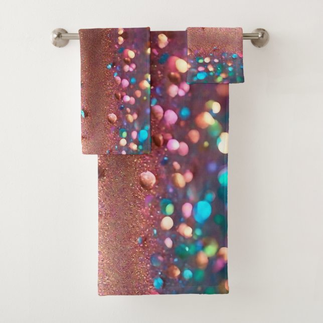 Conjunto De Toalhas Coleção Holográfica Opal de Tendência da Glitter (Insitu)