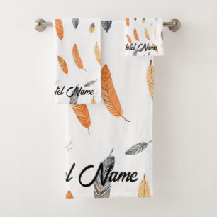 Conjunto De Toalhas Coleção Luxuosa Boho da Moda Feathers