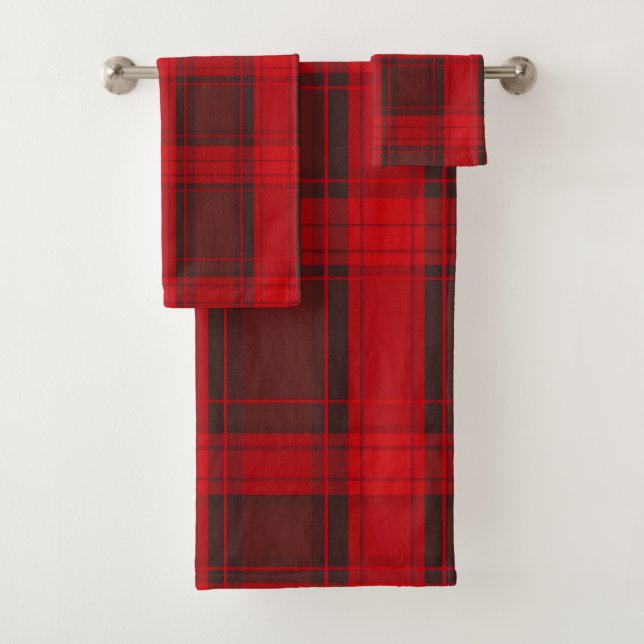 Conjunto De Toalhas Coleção Moderna Tartan da Xadrez Vermelha Tradicio (Insitu)