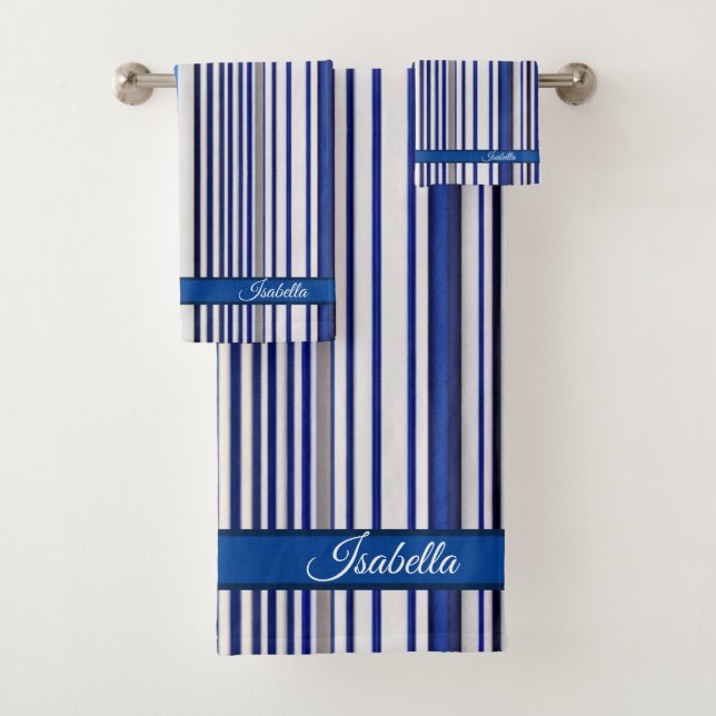 Conjunto De Toalhas Coleção Trendy Summer Marinho Blue Boat Strips (Insitu)