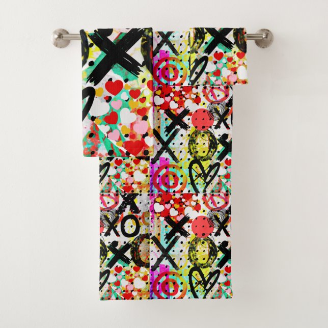 Conjunto De Toalhas Coleção XOXOXOXOXOXO (Insitu)