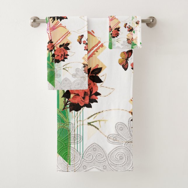 Conjunto De Toalhas Collage vintage (Insitu)