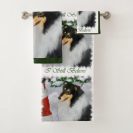 Conjunto De Toalhas Collie Tri Color Natal Rough
