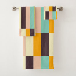 Conjunto De Toalhas Colorful geometric pattern with vertical stripes 