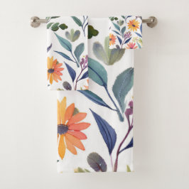 Conjunto De Toalhas Colorful Wildflowers | Beautiful Floral Watercolor