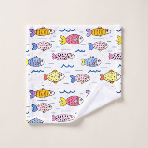 Conjunto De Toalhas Colorida Escola de Peixes