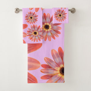 Conjunto De Toalhas Colorida Gerbera Daisy Floral Towel