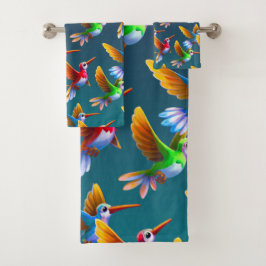 Conjunto De Toalhas Colorido, aves-humanos no voo