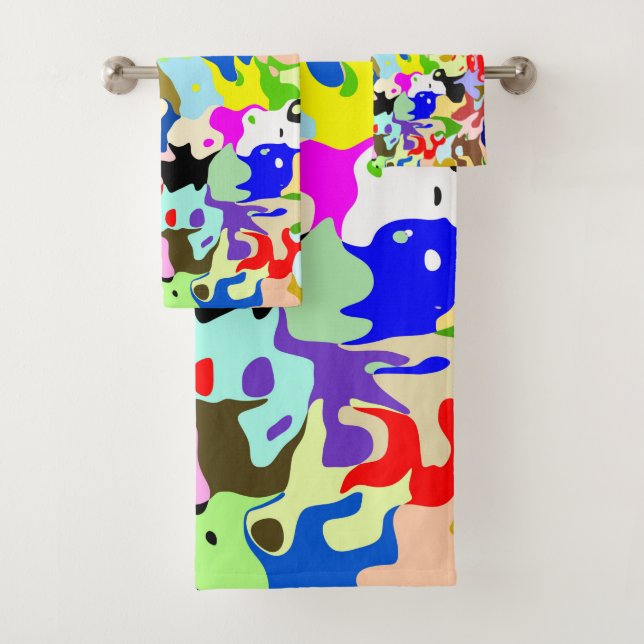 Conjunto De Toalhas Colourful Abstract Art Design (Insitu)