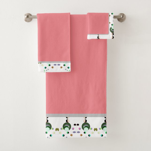 Conjunto De Toalhas Colunas de Banho Rosa 2 (Insitu)