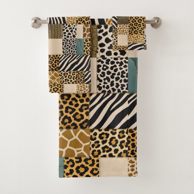 Conjunto de Toalhas com Estampa de Animais African (Insitu)