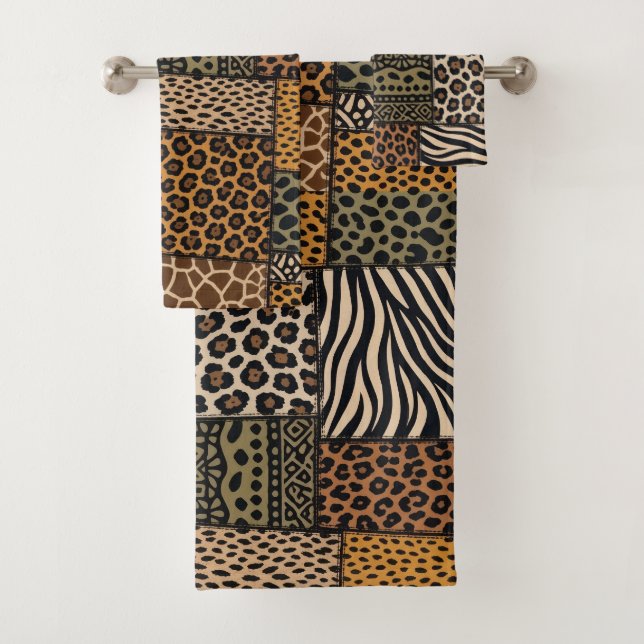 Conjunto de Toalhas com Estampa de Animais African (Insitu)