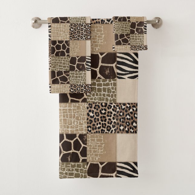 Conjunto de Toalhas com Estampa de Animais African (Insitu)