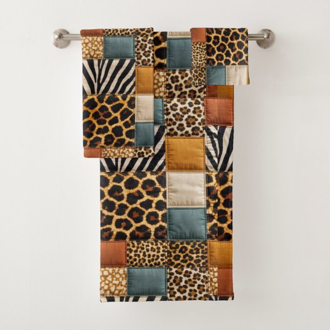 Conjunto de Toalhas com Estampa de Animais African (Insitu)