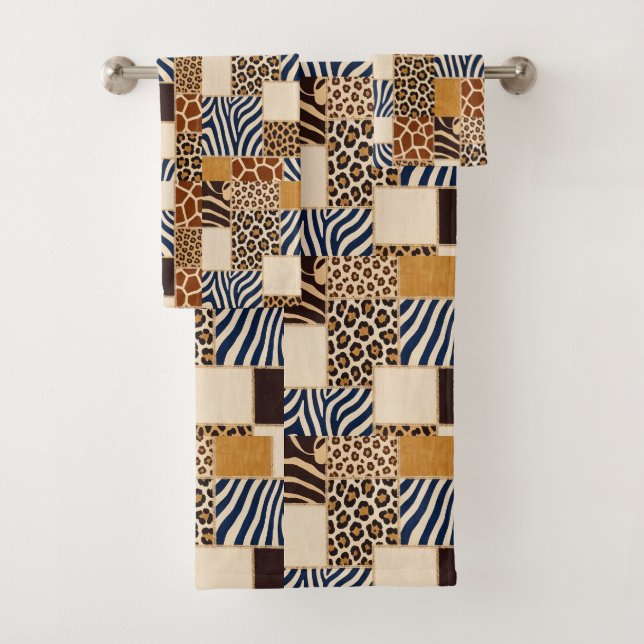 Conjunto de Toalhas com Estampa de Animais African (Insitu)