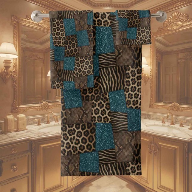 Conjunto de Toalhas com Estampa de Animais African (Criador carregado)