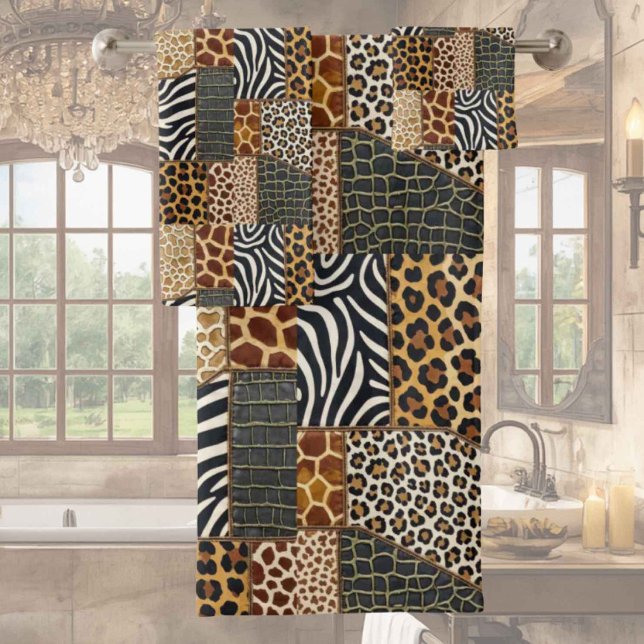 Conjunto de Toalhas com Estampa de Animais African (Criador carregado)