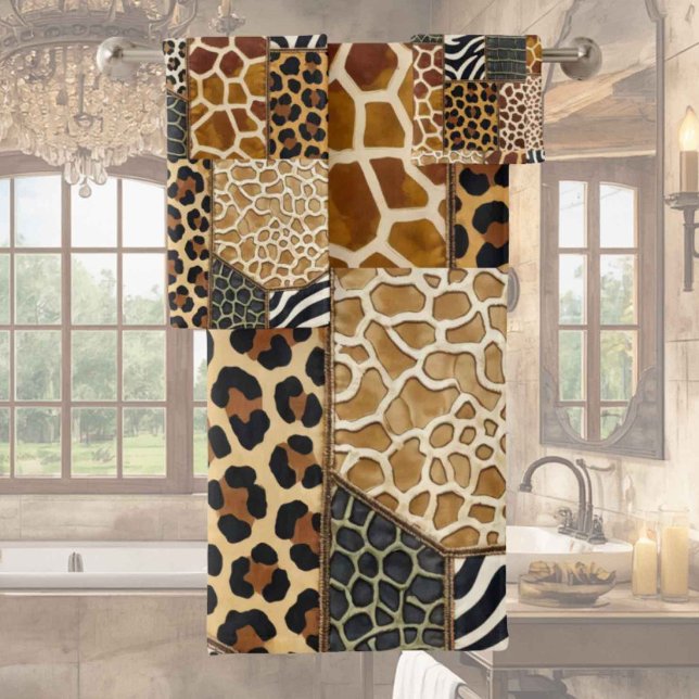 Conjunto de Toalhas com Estampa de Animais African (Criador carregado)