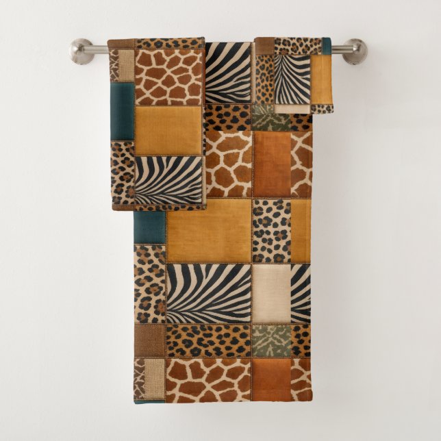 Conjunto de Toalhas com Estampa de Animais African (Insitu)