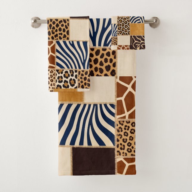 Conjunto de Toalhas com Estampa de Animais African (Insitu)