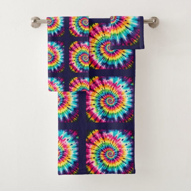 Conjunto de Toalhas com Estampa Tie Dye Psicodélic (Insitu)