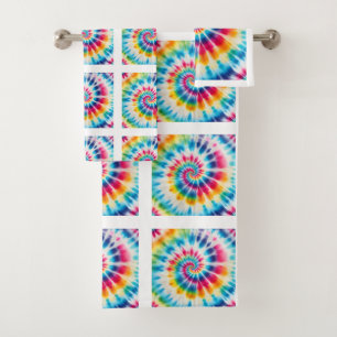 Conjunto de Toalhas com Estampa Tie Dye Psicodélic
