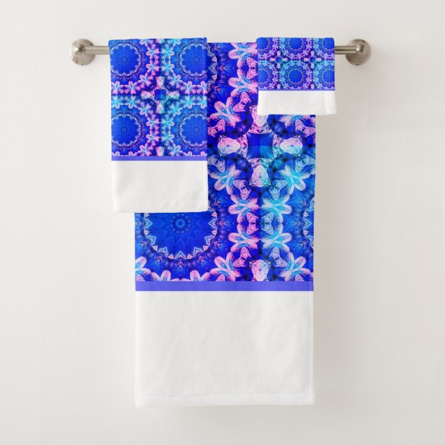 Conjunto de toalhas com estampas azul-turquesa (Insitu)