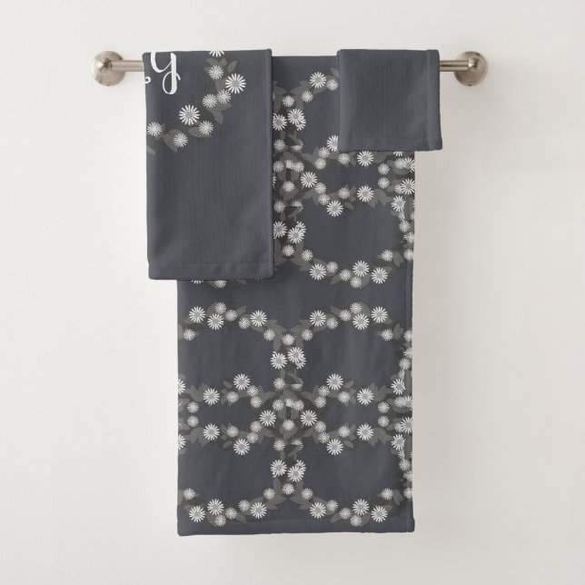 Conjunto de Toalhas com Flor de Margarida Retro e  (Insitu)